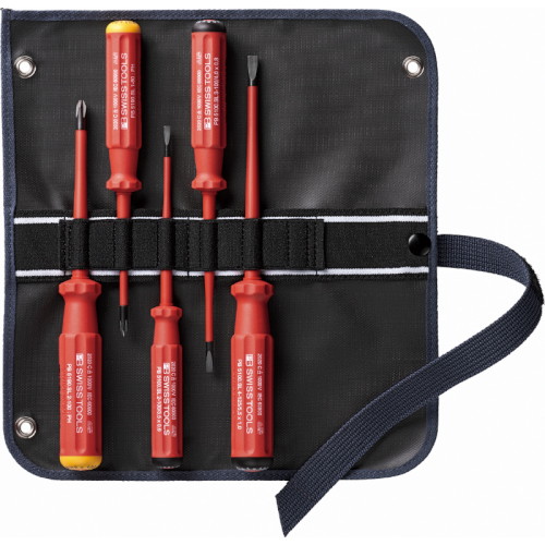 PB SWISS TOOLS エレクトロ絶縁スリムマイナス/プラスドライバーセット5本組 5542.SUSLGY ハンドツール工具