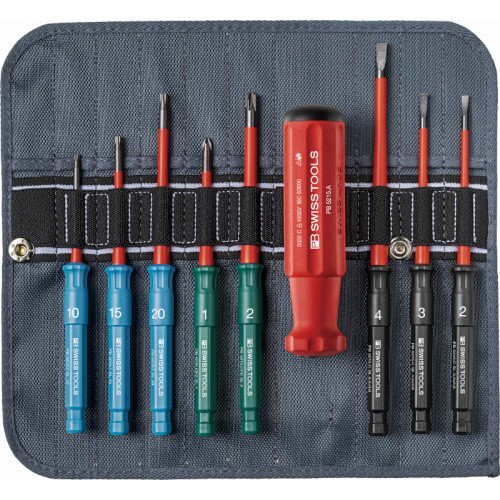 PB SWISS TOOLS(ピービースイスツールズ) 差替式絶縁ドライバーセット8本組 マイナス/ポジマイナス/トルクス 5219.SU