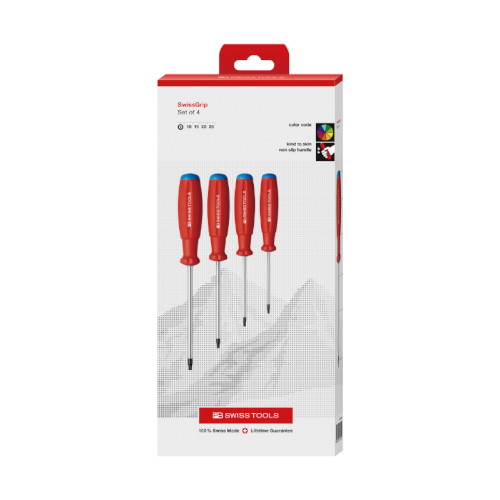 PB SWISS TOOLS スイスグリップ・いじり止めドライバーセット(BOX) 4本組 8462.CBB ハンドツール工具