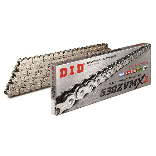 DID(大同工業) ZVM-X2シリーズチェーン 530ZVM-X2-136L ZJ(カシメ) シルバー DID530ZVM-X2-136ZJ S&S バイク|パーツダイレクト店