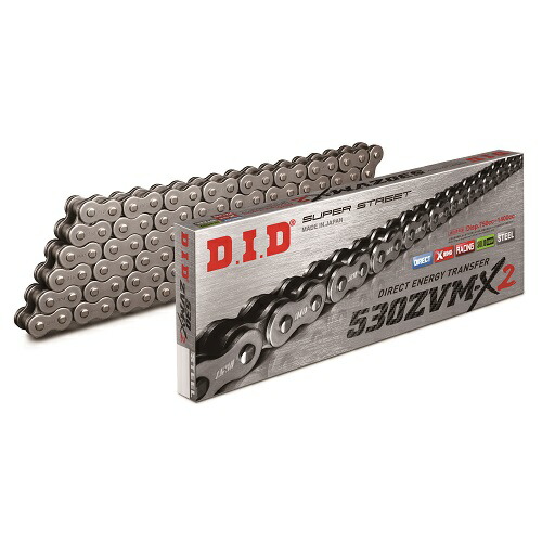 DID(大同工業) ZVM-X2シリーズチェーン 530ZVM-X2-112L ZJ(カシメ) スチール DID530ZVM-X2-112ZJ バイク|パーツダイレクト店