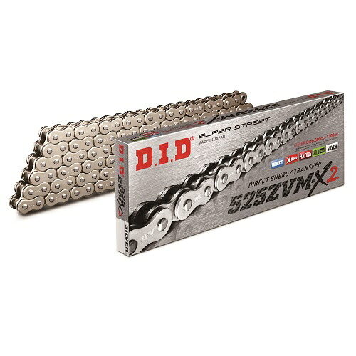 DID(大同工業) ZVM-X2シリーズチェーン 525ZVM-X2-70L ZJ(カシメ) シルバー DID525ZVM-X2-70ZJ S&S バイク