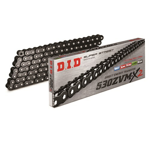 DID(大同工業) ZVM-X2シリーズチェーン 530ZVM-X2-112L ZJ(カシメ) ブラック DID530ZVM-X2-112ZJ B&B バイク