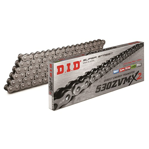 DID(大同工業) ZVM-X2シリーズチェーン 530ZVM-X2-72L ZJ(カシメ) スチール DID530ZVM-X2-72ZJ バイク