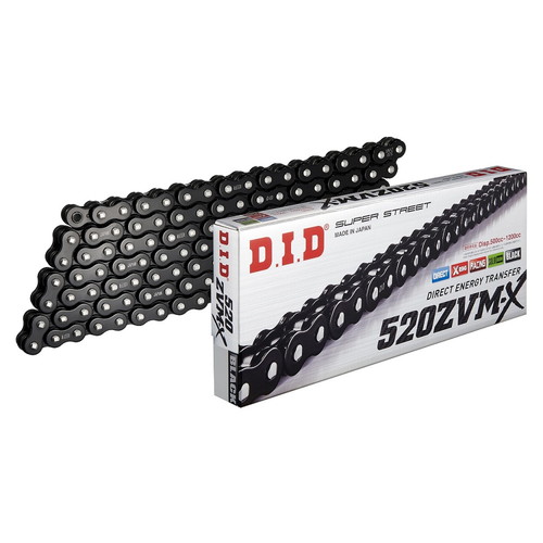 DID(大同工業) ZVM-Xシリーズチェーン 520ZVM-X-104L ZJ(カシメ) ブラック DID520ZVM-X-104L BK&BK バイク