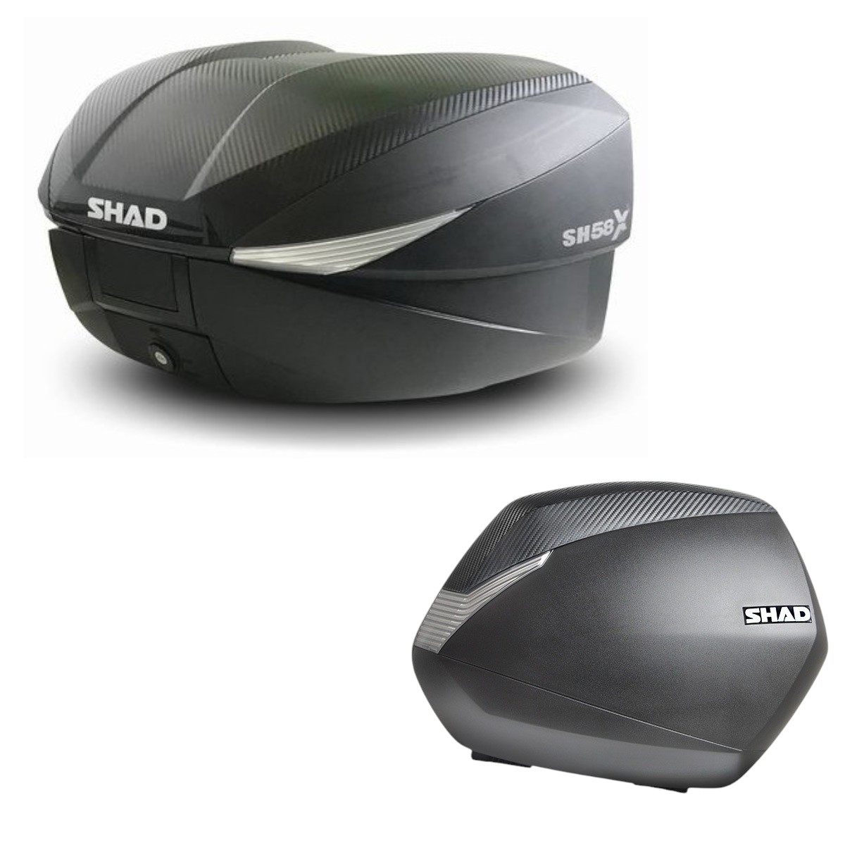 SHAD(シャッド) 【セット品】SH58X トップケース+SH36 サイドケース カーボン フルパニアセット バイク