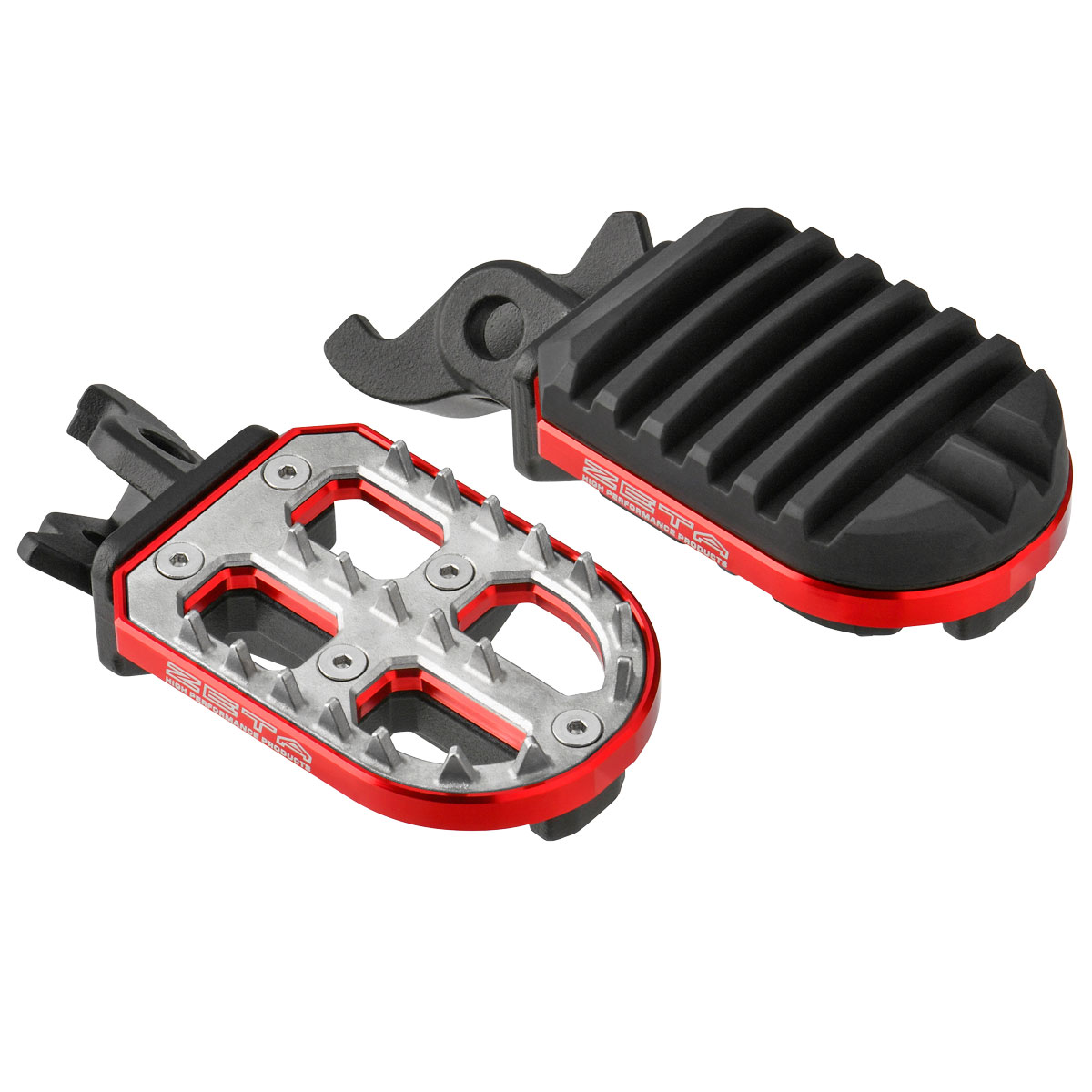 ZETA(ジータ) アドベンチャーフットペグ CRF250L/RALLY(12-)・CRF1000L/1100L(18-) レッド F7021 バイク ステップ・ステップゴム