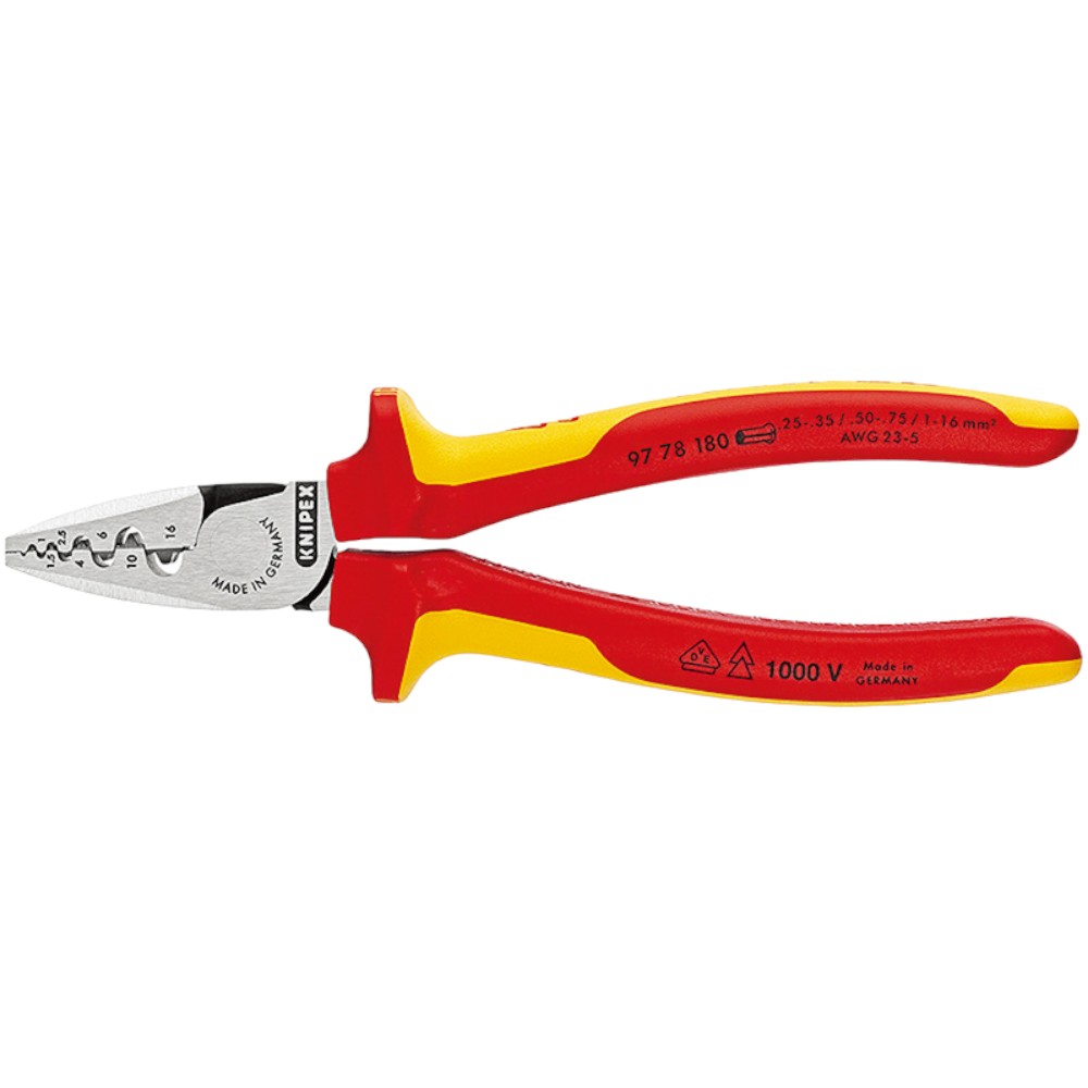 KNIPEX(クニペックス) 9778-180SB エンドスリーブ用絶縁圧着ペンチ