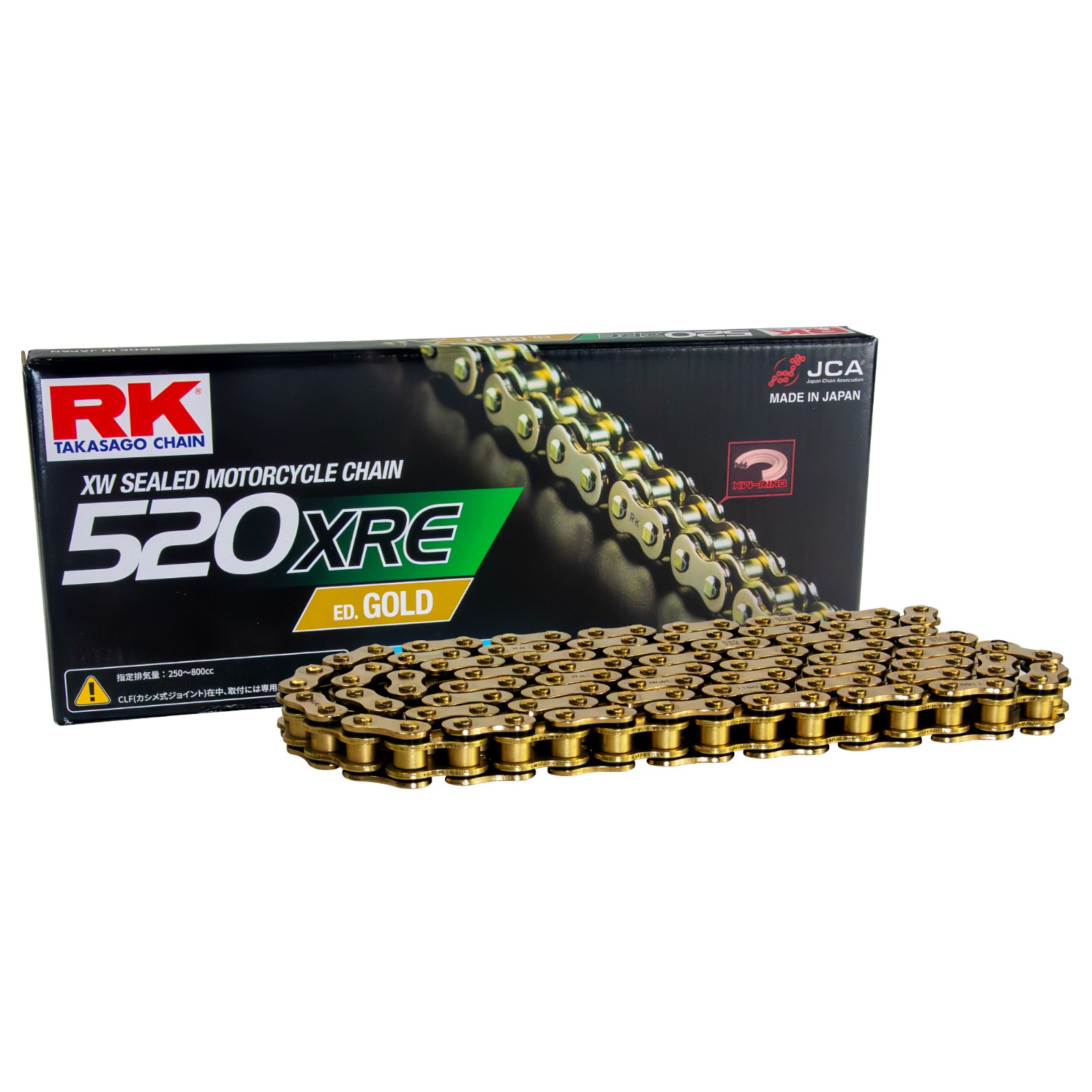 RK Japan XREシリーズ GV520XRE-130L カシメタイプ ED.ゴールド バイク チェーン|パーツダイレクト店