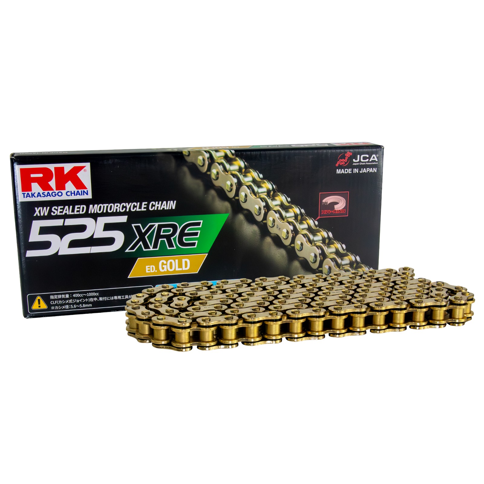 RK Japan XREシリーズ GV525XRE-120L カシメタイプ ED.ゴールド バイク チェーン|パーツダイレクト店