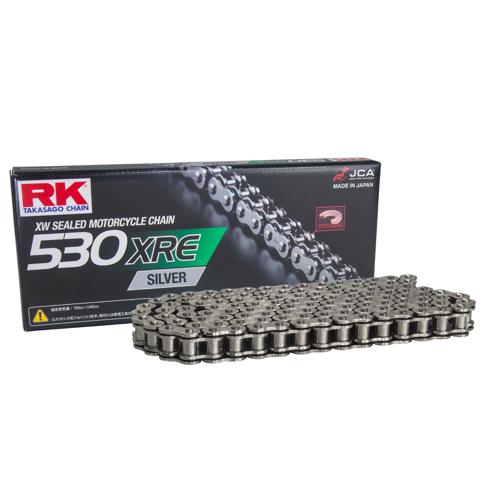 RK Japan XREシリーズ SV530XRE-100L カシメタイプ シルバー バイク チェーン|パーツダイレクト店