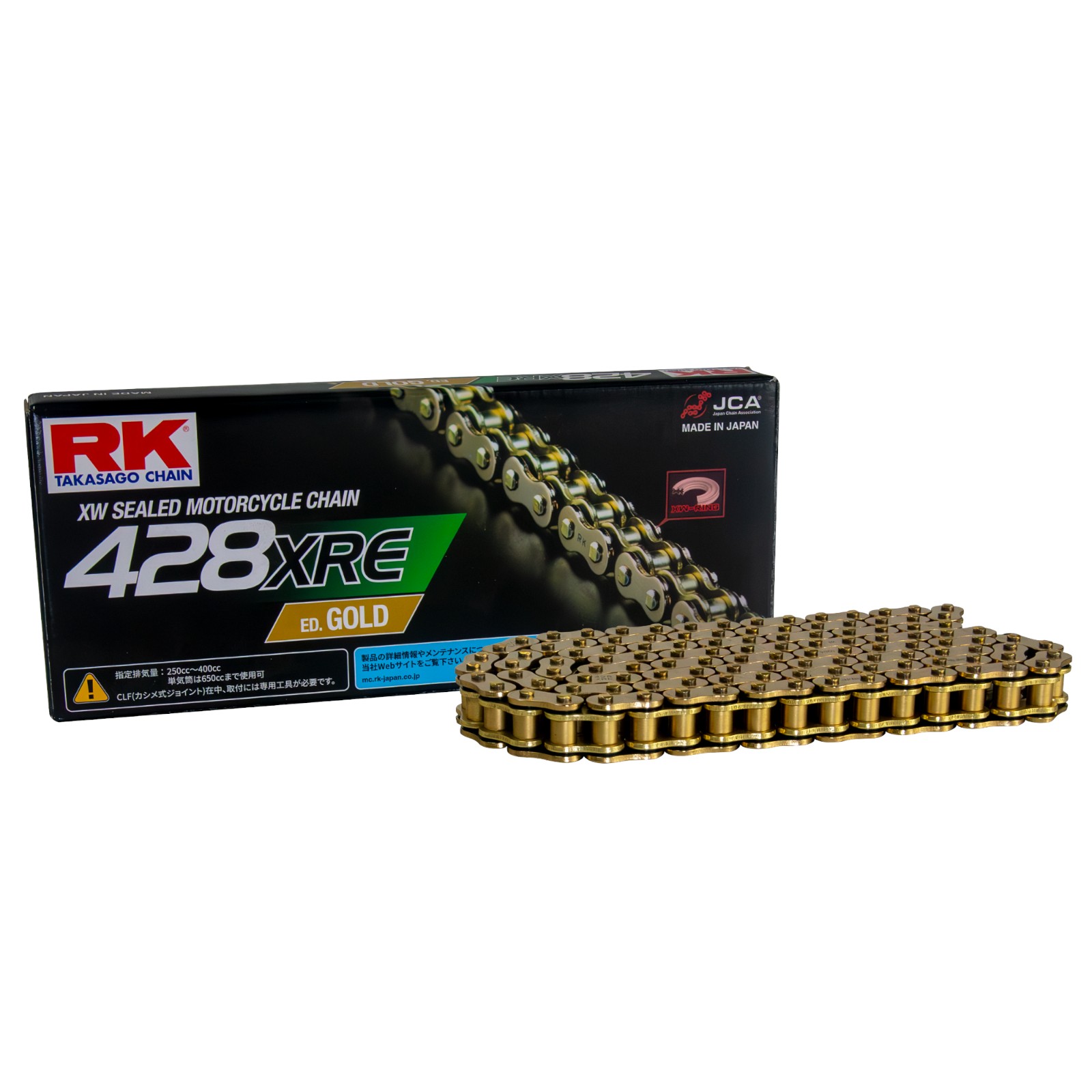 RK Japan XREシリーズ GV428XRE-110L カシメタイプ ED.ゴールド バイク チェーン