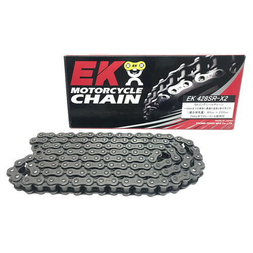 EKチェーン(江沼チェーン) SRXシリーズ 428SRX2-126L シルバー MLJ(カシメジョイント) 428SRX2(CR/NP)-126L-MLJ バイク チェーン