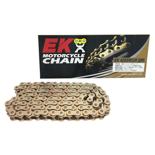 EKチェーン(江沼チェーン) SRシリーズ 420SR-134L ゴールド SPJ(クリップジョイント) 420SR(GP/GP)-134L-SPJ バイク チェーン