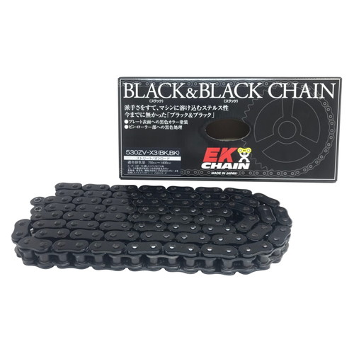 EKチェーン(江沼チェーン) ZVXシリーズ 530ZVX3-140L ブラック/ブラック MLJ(カシメジョイント) 530ZVX3(BK/BK)-140L-MLJ バイク チェーン