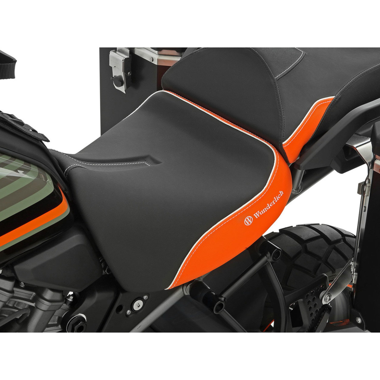Wunderlich(ワンダーリッヒ) フロントシート Active Confort (ブラック-orange) 標準シート W90100-003 バイク 外装