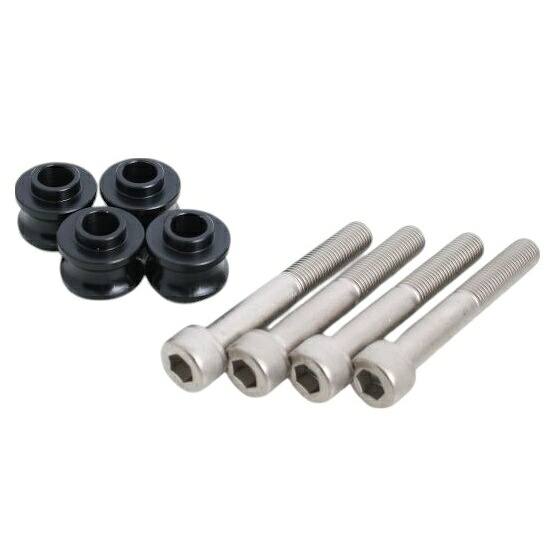 HYPERPRO オフセットカラー 8mm&ボルト M10xP1.25 70mm ブラック 各4個入 22900185B バイク キャリパーサポート・カラー・ボルト