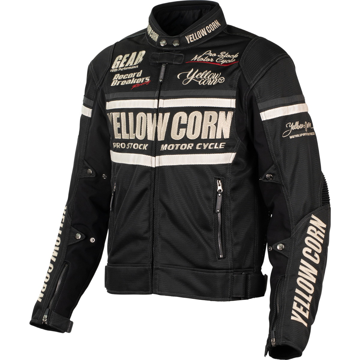 YeLLOWCORN BB-5104 メッシュジャケット ブラック/アイボリー M バイク｜パーツダイレクト店