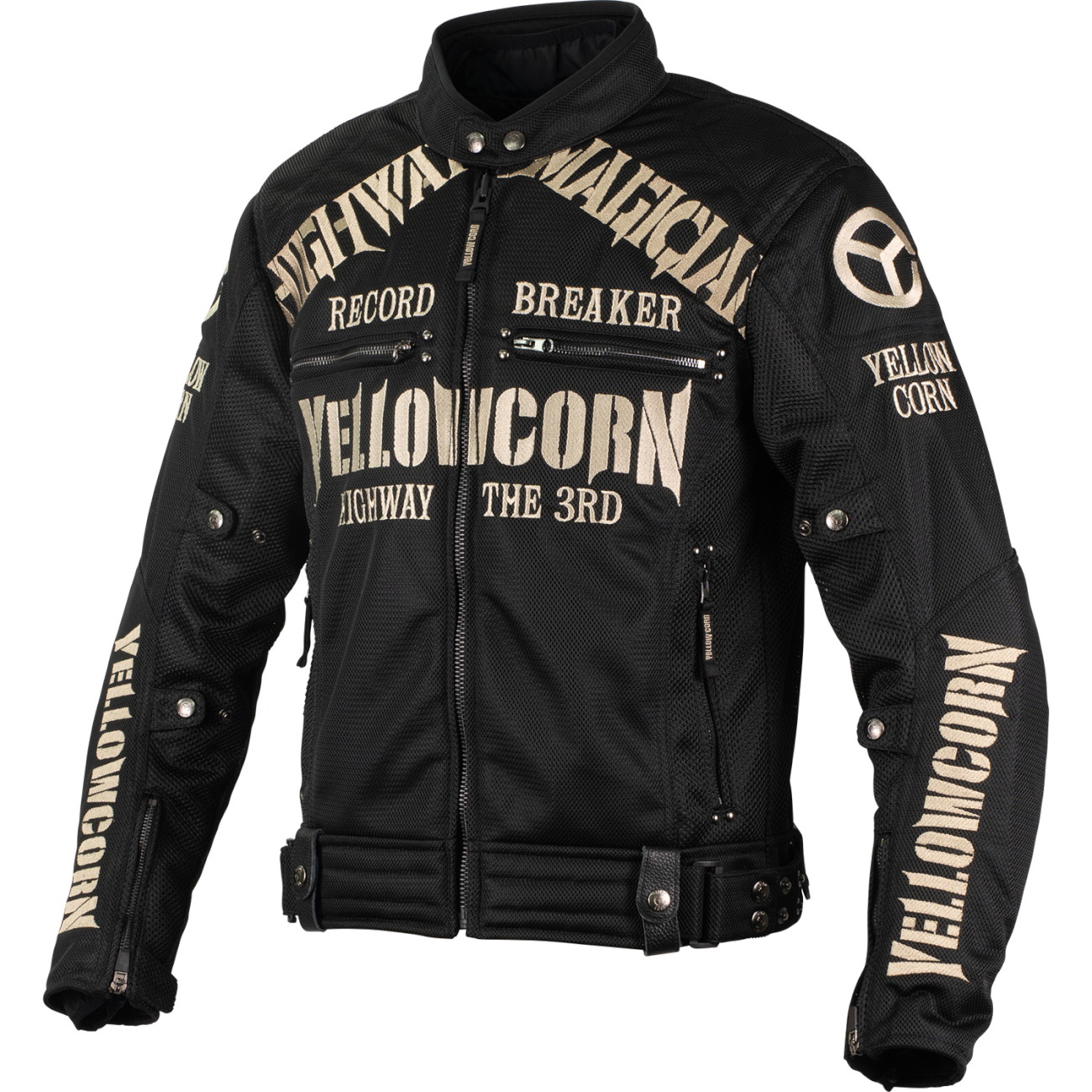 YeLLOWCORN YB-5105 メッシュジャケット ブラック/アイボリー LL バイク