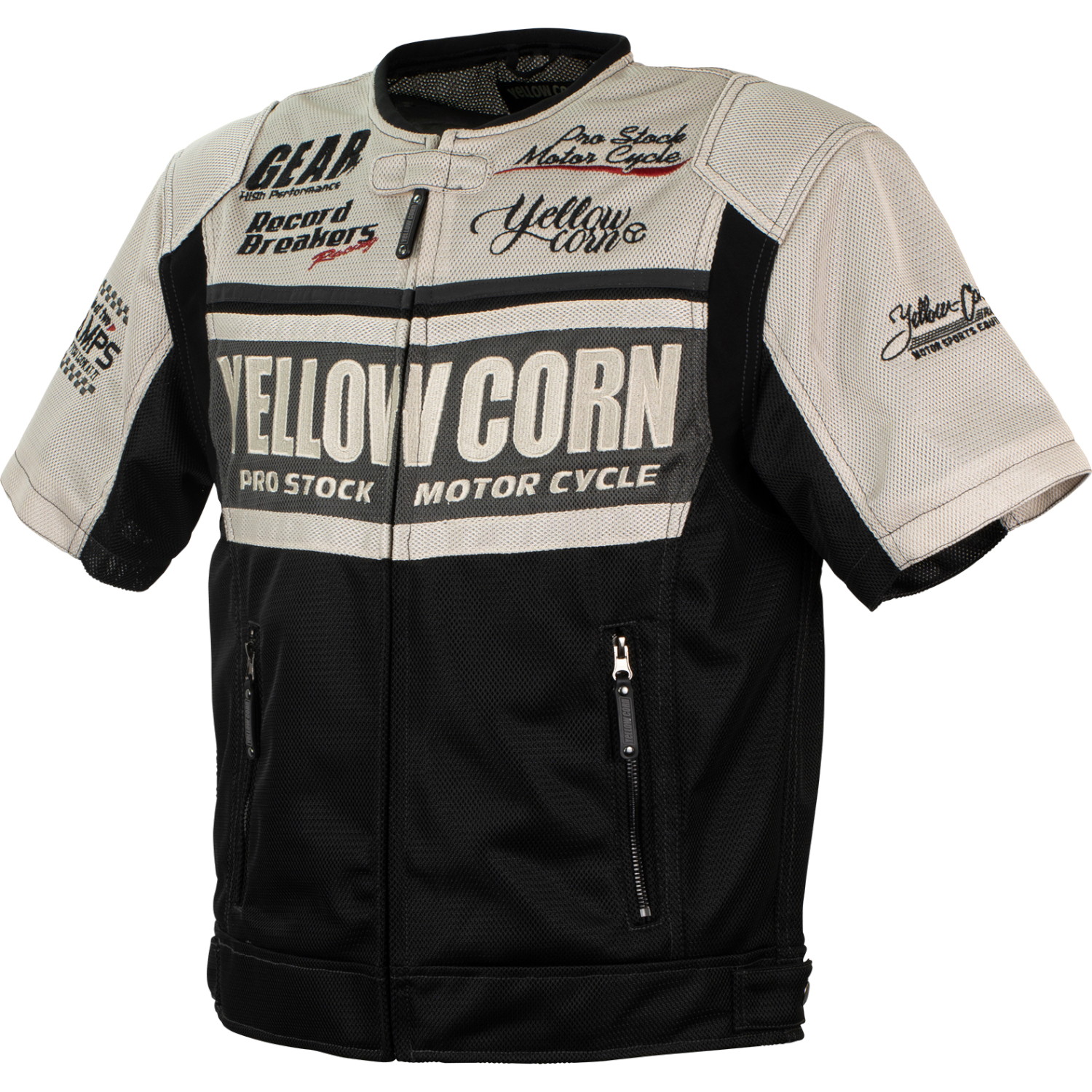 YeLLOWCORN YMT-007 プロテクトメッシュTシャツ アイボリー M バイク アンダー・インナーウェア
