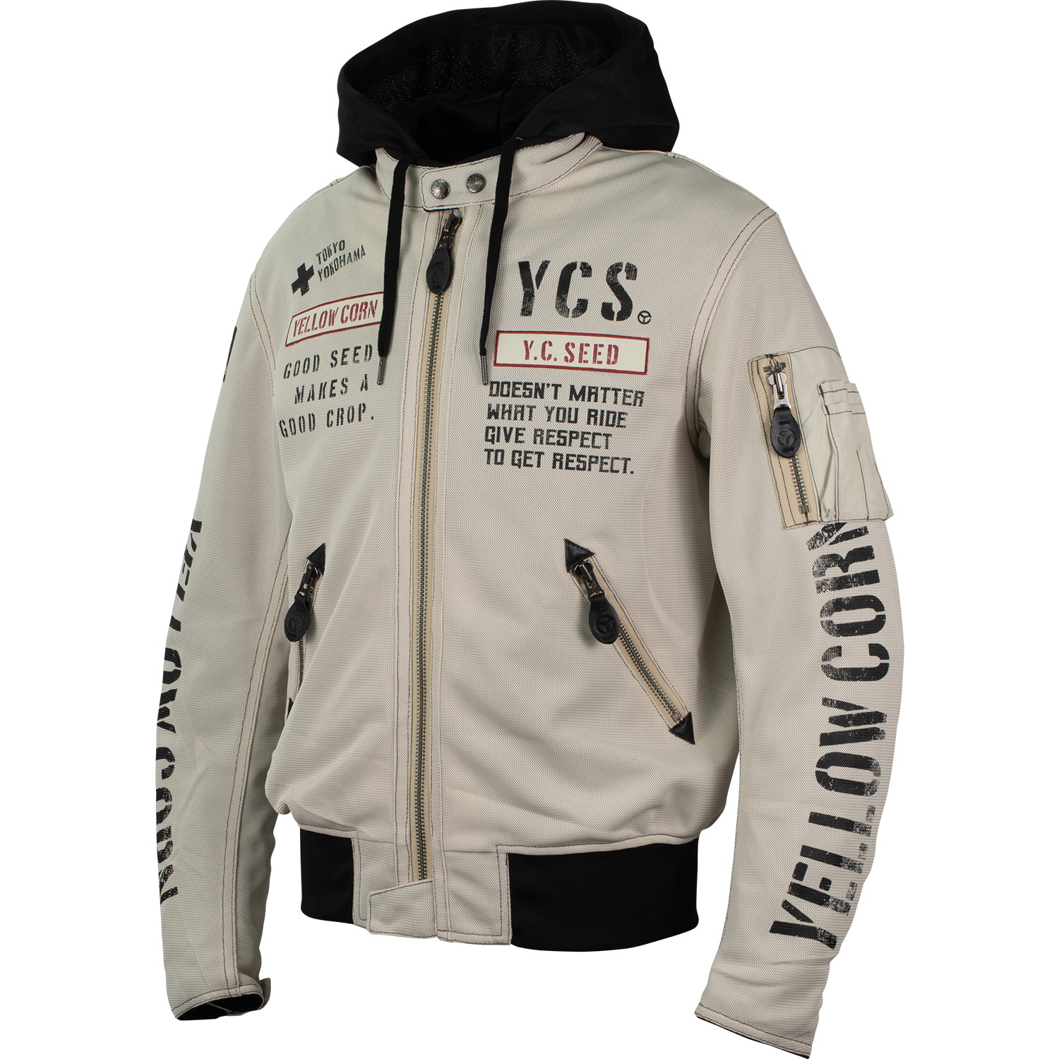 YeLLOWCORN メッシュジャケット SJ-5106 アイボリー L バイク｜パーツダイレクト店