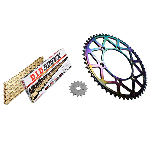 ADVANTAGE XAM&DID ドライブチェーン&前後スプロケットキット(タフライトスチール) ゴールド XTH010-G バイク 駆動系セット