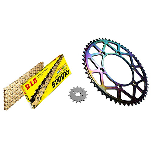 ADVANTAGE XAM&DID ドライブチェーン&前後スプロケットキット(タフライトスチール) ゴールド XTH012-G バイク 駆動系セット