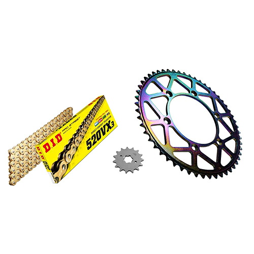 ADVANTAGE XAM&DID ドライブチェーン&前後スプロケットキット(タフライトスチール) ゴールド XTH016-G バイク 駆動系セット｜パーツダイレクト店