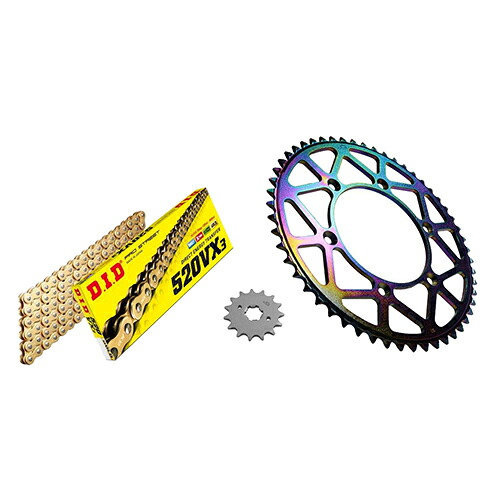 ADVANTAGE XAM&DID ドライブチェーン&前後スプロケットキット(タフライトスチール) ゴールド XTH027-G バイク 駆動系セット