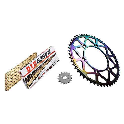 ADVANTAGE XAM&DID ドライブチェーン&前後スプロケットキット(タフライトスチール) ゴールド XTY007-G バイク 駆動系セット