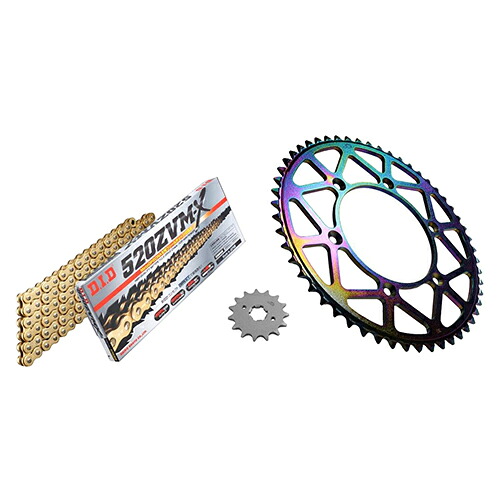 ADVANTAGE XAM&DID ドライブチェーン&前後スプロケットキット(タフライトスチール) ゴールド XTY008-G バイク 駆動系セット|パーツダイレクト店