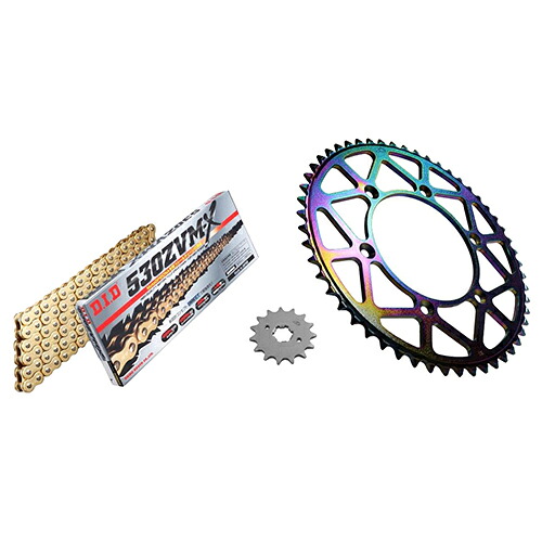 ADVANTAGE XAM&DID ドライブチェーン&前後スプロケットキット(タフライトスチール) ゴールド XTS007-G バイク 駆動系セット
