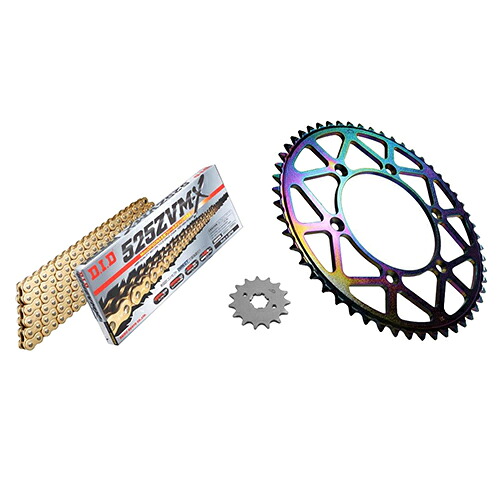 ADVANTAGE XAM&DID ドライブチェーン&前後スプロケットキット(タフライトスチール) ゴールド XTS012-G バイク 駆動系セット
