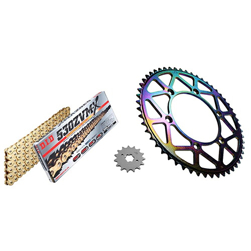 ADVANTAGE XAM&DID ドライブチェーン&前後スプロケットキット(タフライトスチール) ゴールド XTS015-G バイク 駆動系セット