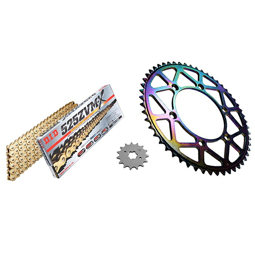 ADVANTAGE XAM&DID ドライブチェーン&前後スプロケットキット(タフライトスチール) ゴールド XTS022-G バイク 駆動系セット