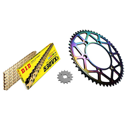 ADVANTAGE XAM&DID ドライブチェーン&前後スプロケットキット(タフライトスチール) ゴールド XTK005-G バイク 駆動系セット