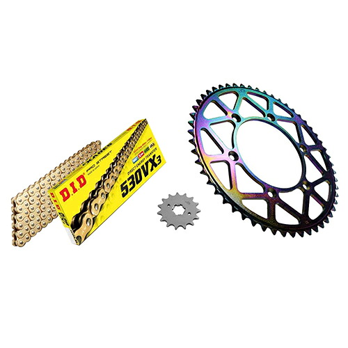 ADVANTAGE XAM&DID ドライブチェーン&前後スプロケットキット(タフライトスチール) ゴールド XTK007-G バイク 駆動系セット|パーツダイレクト店