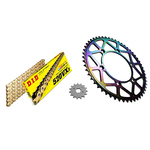 ADVANTAGE XAM&DID ドライブチェーン&前後スプロケットキット(タフライトスチール) ゴールド XTK012-G バイク 駆動系セット｜パーツダイレクト店