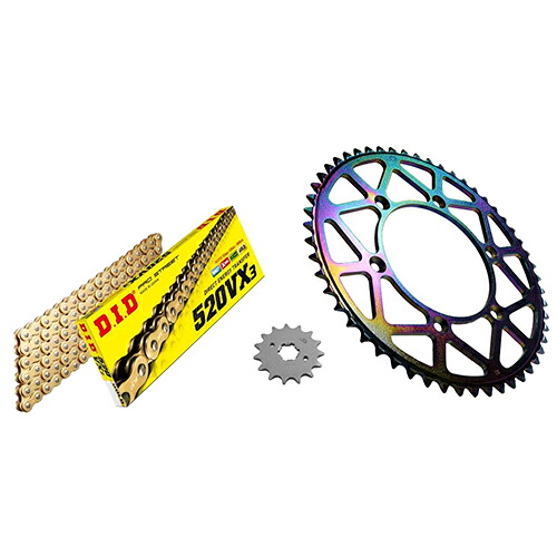 ADVANTAGE XAM&DID ドライブチェーン&前後スプロケットキット(タフライトスチール) ゴールド XTK013-G バイク 駆動系セット