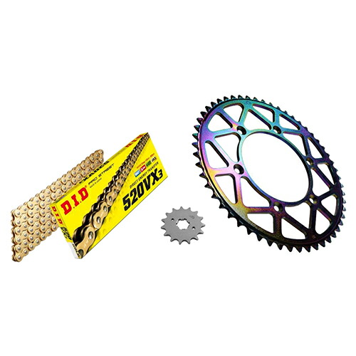 ADVANTAGE XAM&DID ドライブチェーン&前後スプロケットキット(タフライトスチール) ゴールド XTK017-G バイク 駆動系セット｜パーツダイレクト店