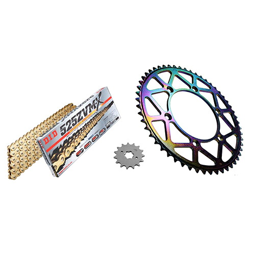 ADVANTAGE XAM&DID ドライブチェーン&前後スプロケットキット(タフライトスチール) ゴールド XTK031-G バイク 駆動系セット