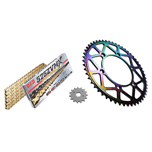 ADVANTAGE XAM&DID ドライブチェーン&前後スプロケットキット(タフライトスチール) ゴールド XTK037-G バイク 駆動系セット