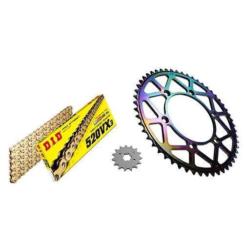 ADVANTAGE XAM&DID ドライブチェーン&前後スプロケットキット(タフライトスチール) ゴールド XTK052-G バイク 駆動系セット|パーツダイレクト店