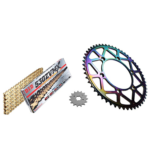 ADVANTAGE XAM&DID ドライブチェーン&前後スプロケットキット(タフライトスチール) ゴールド XTK065-G バイク 駆動系セット