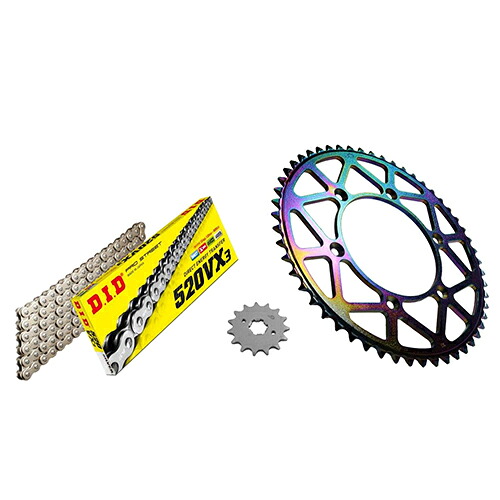 ADVANTAGE XAM&DID ドライブチェーン&前後スプロケットキット(タフライトスチール) シルバー XTH025-S バイク 駆動系セット|パーツダイレクト店