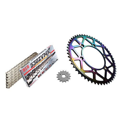 ADVANTAGE XAM&DID ドライブチェーン&前後スプロケットキット(タフライトスチール) シルバー XTY015-S バイク 駆動系セット