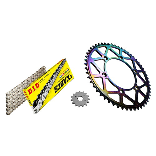 ADVANTAGE XAM&DID ドライブチェーン&前後スプロケットキット(タフライトスチール) シルバー XTS001-S バイク 駆動系セット|パーツダイレクト店