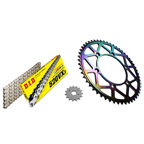 ADVANTAGE XAM&DID ドライブチェーン&前後スプロケットキット(タフライトスチール) シルバー XTS002-S バイク 駆動系セット|パーツダイレクト店