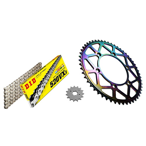 ADVANTAGE XAM&DID ドライブチェーン&前後スプロケットキット(タフライトスチール) シルバー XTS003-S バイク 駆動系セット｜パーツダイレクト店