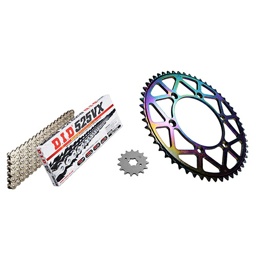 ADVANTAGE XAM&DID ドライブチェーン&前後スプロケットキット(タフライトスチール) シルバー XTS004-S バイク 駆動系セット|パーツダイレクト店